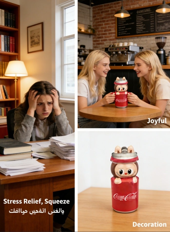 LABUBU D patten Squishy Toys, Novelty Decompress Toys, Squeeze Stress Ball Pinch Cute Sensory Toys for Relieving Fidget Rising Character Shaped Novelty Things Birthdays Cosplay Party Opp Packaging Gift Decorations - Image 3